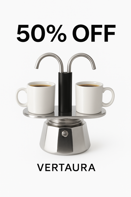 Vertaura Classic Italian Style Double-Tube Espresso Maker (200ml)
