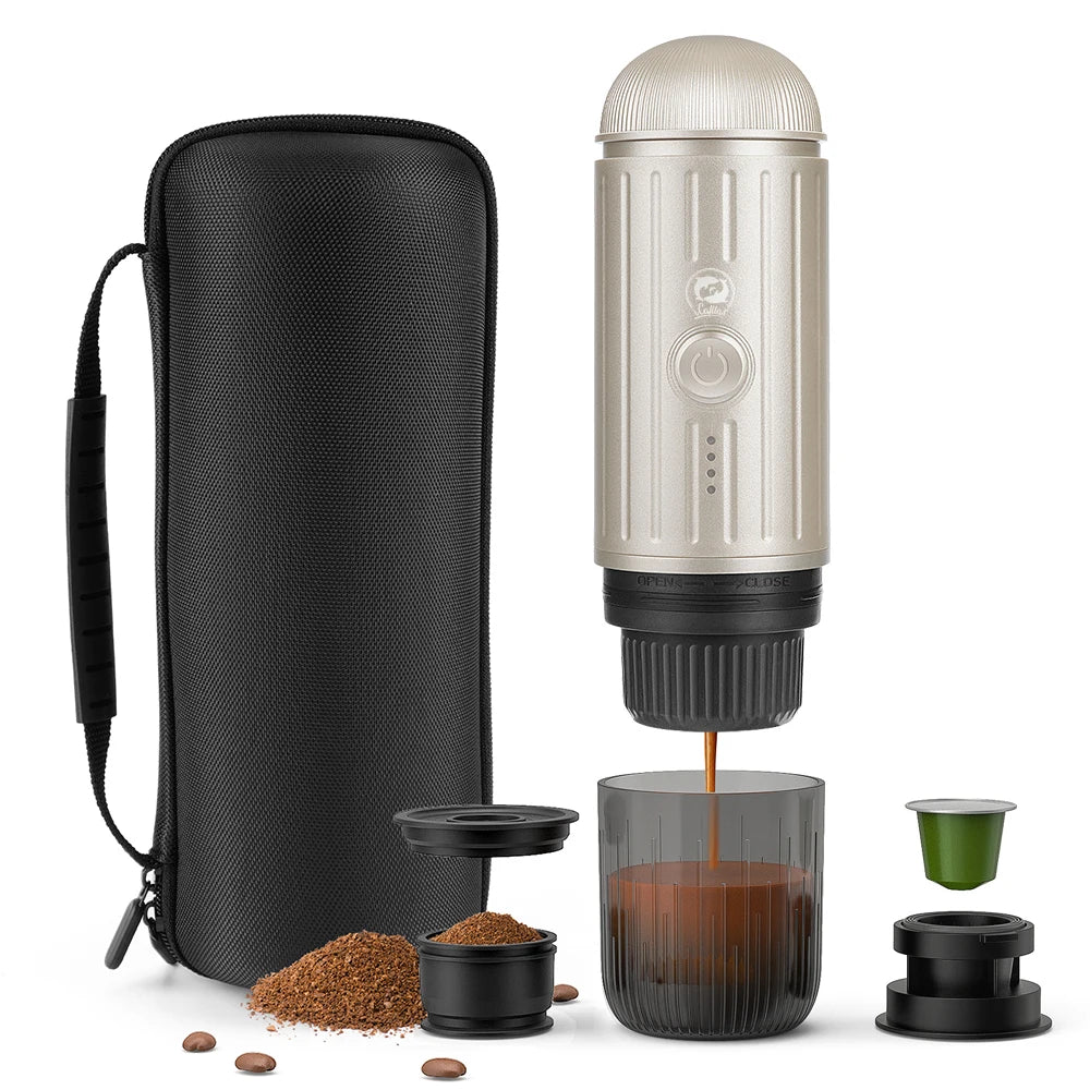 Wireless Electric Portable Espresso Coffee Machine for Car & Home Camping